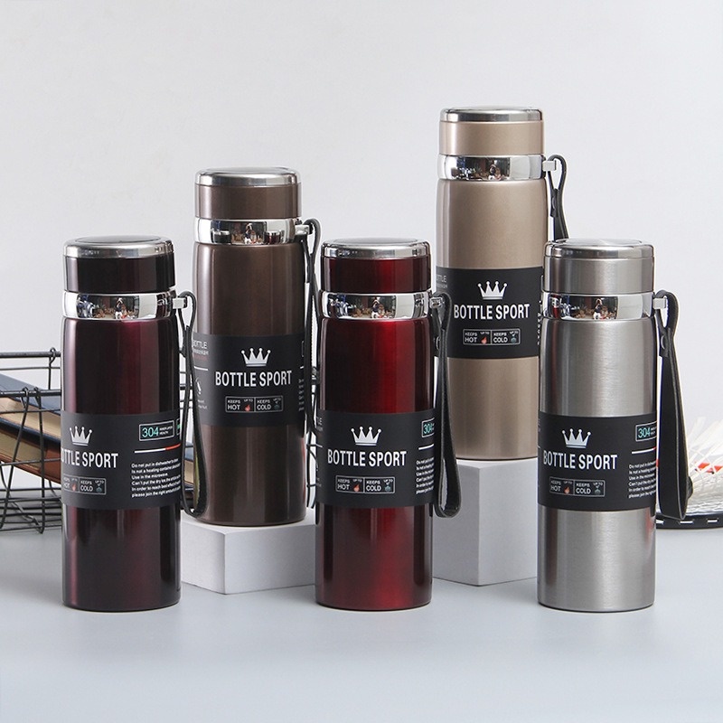 Bình Nhiệt Bottel Sport 800, 1000ml Inox 316 Giữ Nhiệt Tối Ưu 8 Giờ Có Nắp Lọc Trà Lõi Thép Chống Gỉ Cao Cấp