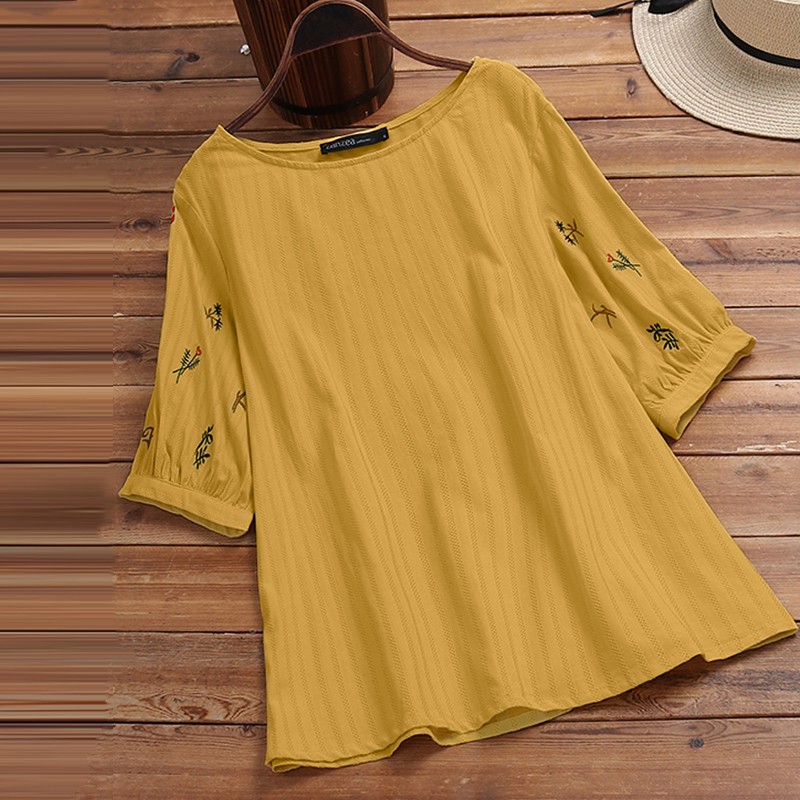 ZANZEA Áo Thun Tay Ngắn Cổ Tròn Thời Trang Dành Cho Nữ | BigBuy360 - bigbuy360.vn