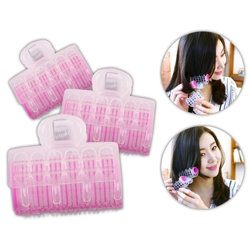 Set 3 Lô Nhựa Uốn Xoăn Tóc Tự Dính Cho Nữ