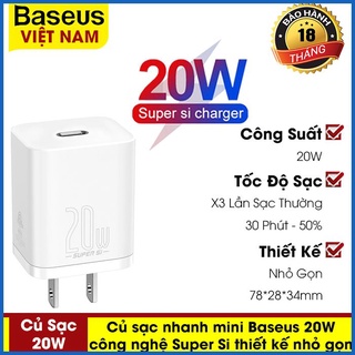 Bộ sạc nhanh iPhone 20W chuẩn PD dùng cho iP 13 12 11 Pro Max XS 8 7 6 5 iPad