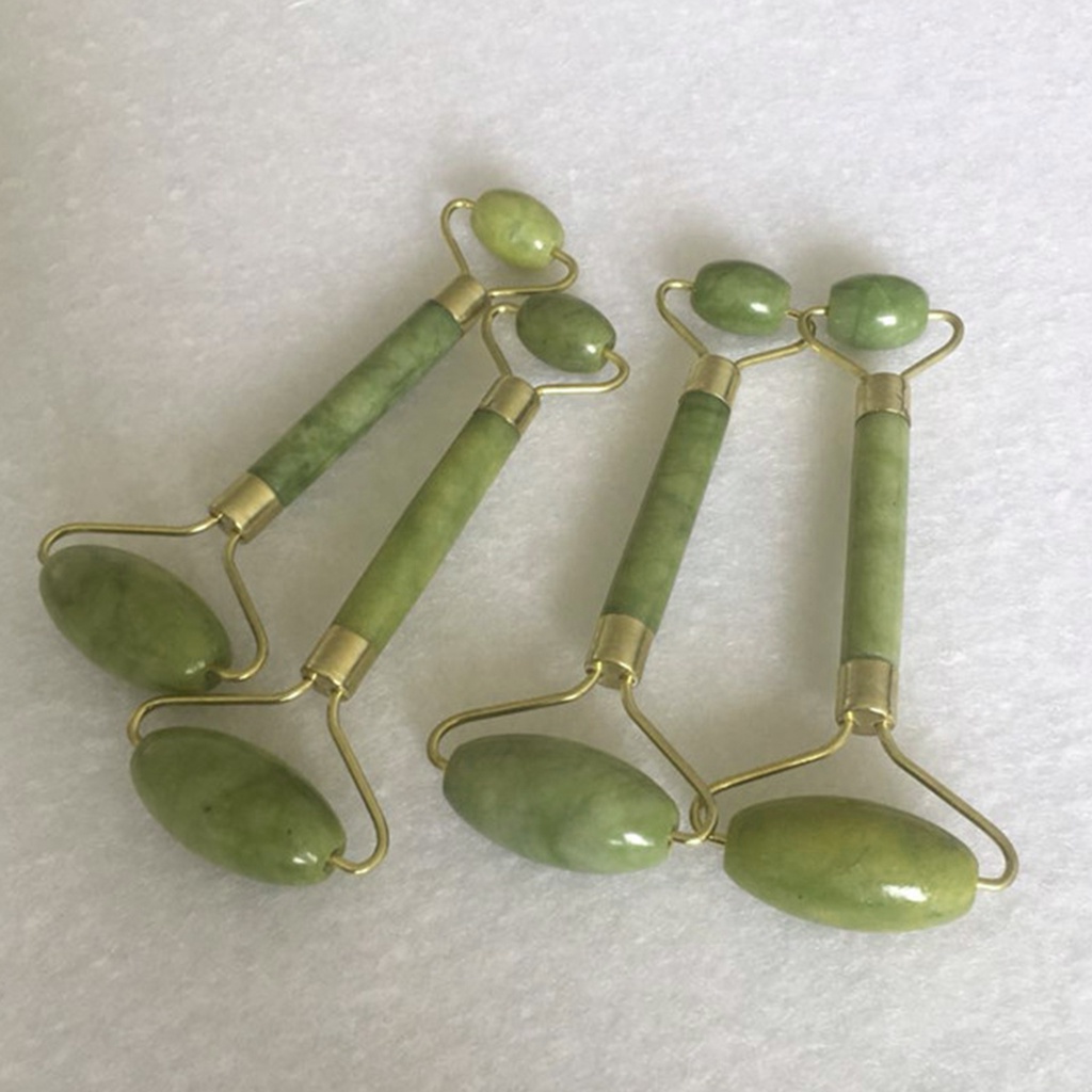 [Hàng mới về] Dụng cụ lăn mát xa thiết kế hai đầu bằng ngọc bích giả giúp nâng cơ mặt và làm thon gọn mặt