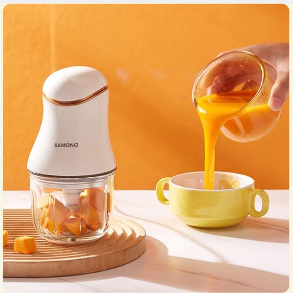 Máy Xay Đa Năng Mini Samono SW099 - Xay Tỏi Ớt, Rau Củ Quả Cối Thủy Tinh - Hàng Chính Hãng