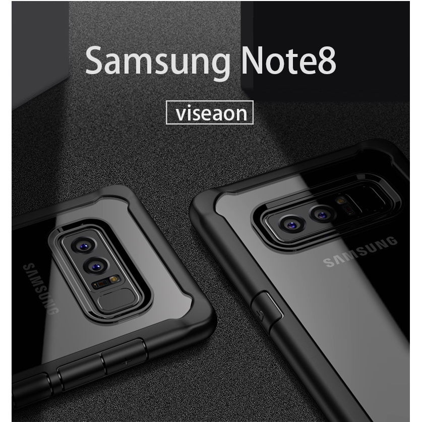 Ốp điện thoại silicone trong suốt + viền chống sốc cho Samsung Galaxy Note8 Note9