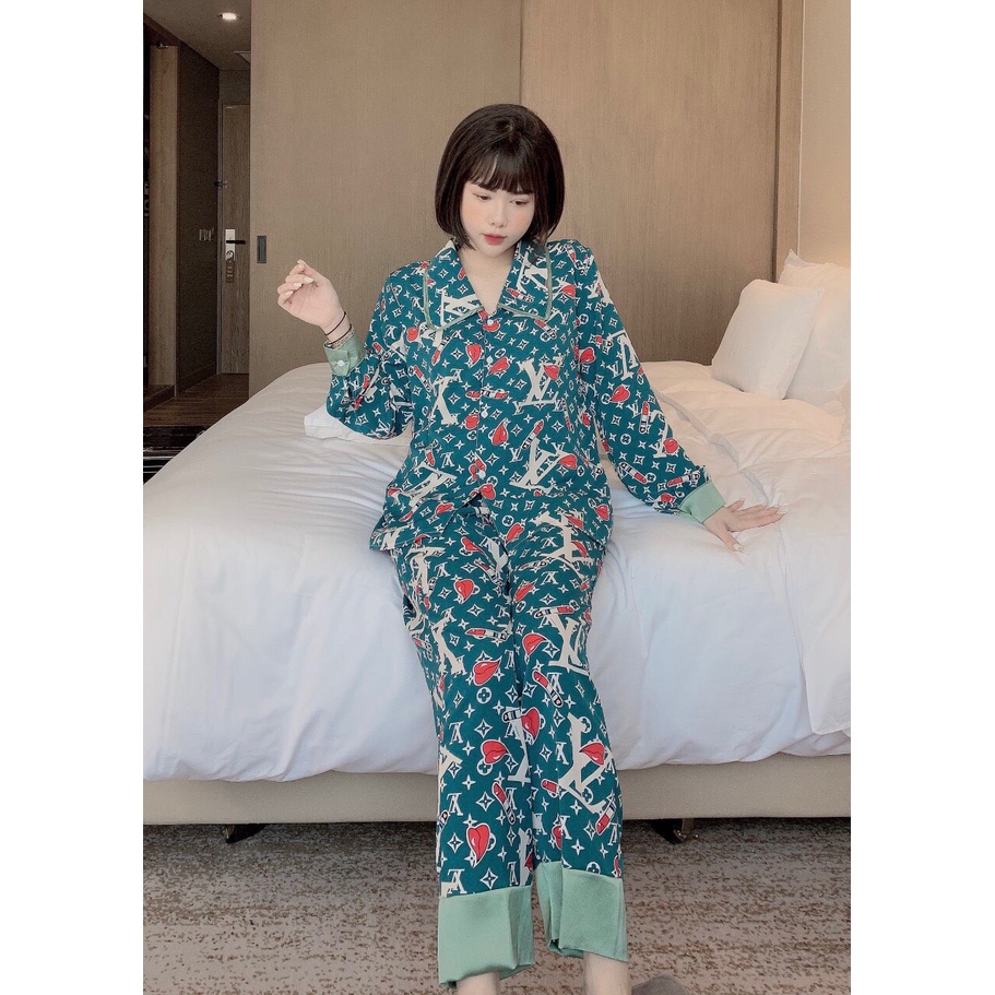 Đồ Bộ Pijama mặc nhà - Bộ Lụa Mango Sam & Charm Dài Tay Hoạ Tiết Cao Cấp - Đi ngủ cũng phải xinh | BigBuy360 - bigbuy360.vn