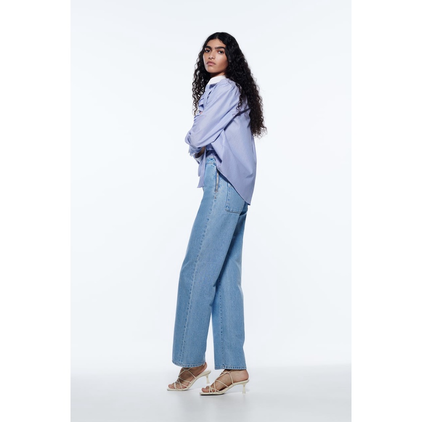 Zara Morocco full tag - Áo Zara sơ mi kẻ kiểu cực chất mặc gầy AK02SMG49N10