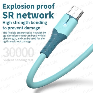 Cáp Sạc Nhanh Micro USB Type-C Dạng Lỏng Bằng Silicon Mềm Cho Android