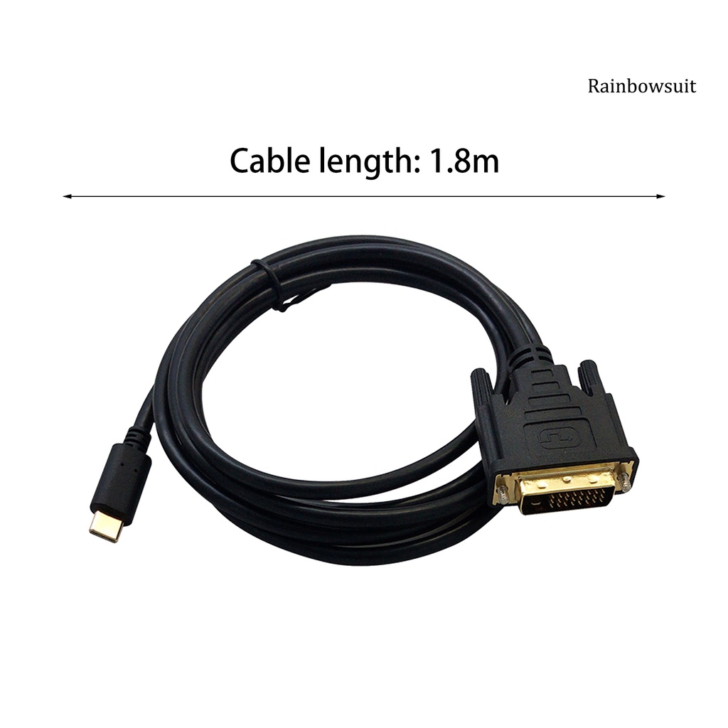 Dây Cáp Chuyển Đổi Type-C Sang DVI 1.8m 4K Cho Máy Tính