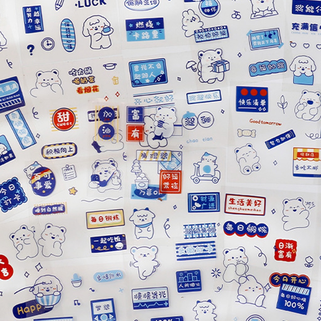 Bộ 20 Miếng Dán Chống Thấm Nước Họa Tiết Hoạt Hình Dễ Thương Trang Trí Nhật Ký