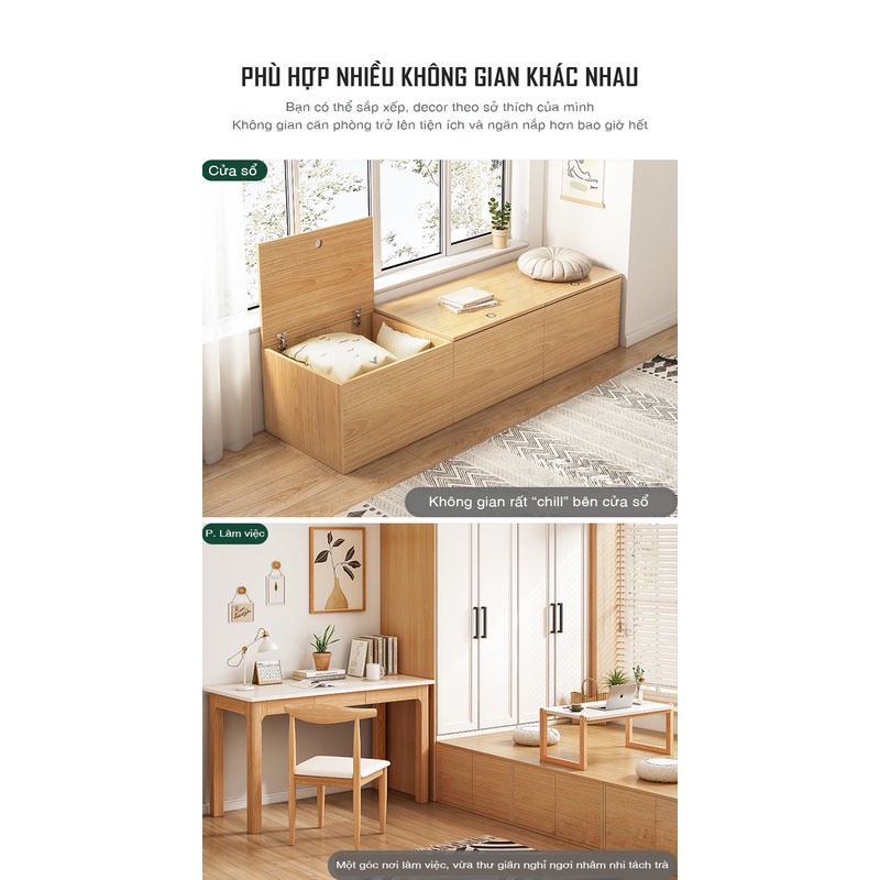 Tủ đồ đa năng, tủ đồ hộp HAJI có thể làm giường lưu trữ chăn quần áo đồ dùng tiết kiệm diện tích - A182/183