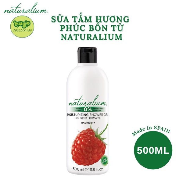 Sữa Tắm Naturalium Thiên Nhiên Hương Phúc Bồn Tử Làm Sáng Da  xuất xứ Tây Ban Nha 500ml Hugo Shop