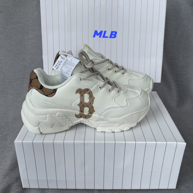 MLB heel mono chunky gót nâu mẫu mới hàng cao cấp, giày thể thao sneaker