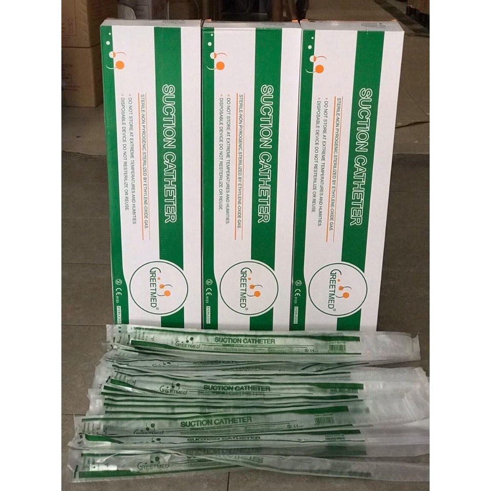 ✅ [HỘP 100 SỢI] Dây Hút Nhớt Có Khóa GreetMed | Hút Dịch, Đàm (Đờm) VT0736