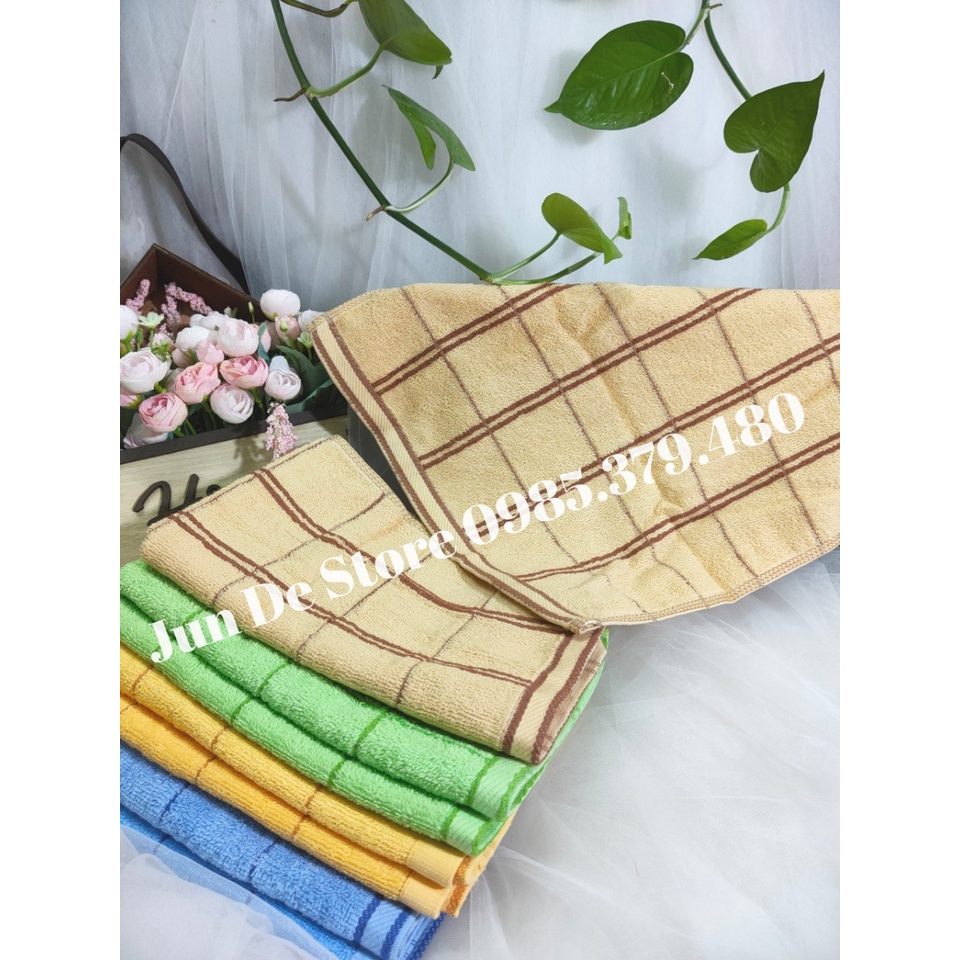 Khăn mặt cotton kẻ ô bàn cờ 30x50 ♥ ️FREESHIP ♥