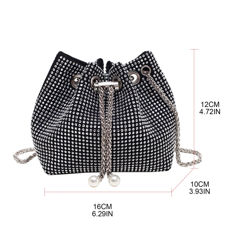 Túi Xách Đeo Chéo Đính Đá Thanh Lịch Cho Nữ