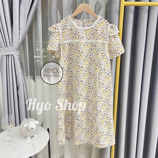 Váy bầu đẹp hoa nhí đầm mặc nhà vải Voan Lụa mát mẻ HYO Freesize 70kg