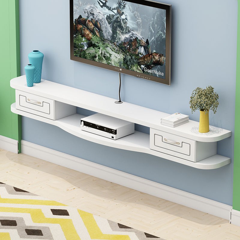 Tủ tivi hiện đại đơn giản kiểu mới treo tường căn hộ nhỏ phòng khách ngủ kệ ngăn không cần đục lỗ