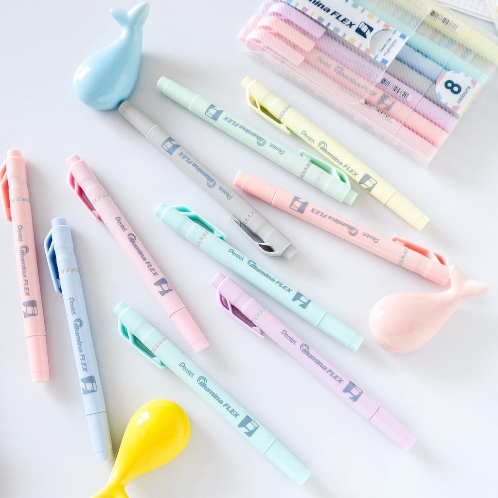 Bút Dạ Quang 2 Đầu Pentel Màu Pastel SLW11P Pentel Pastel Highlighter - Hàng chính hãng