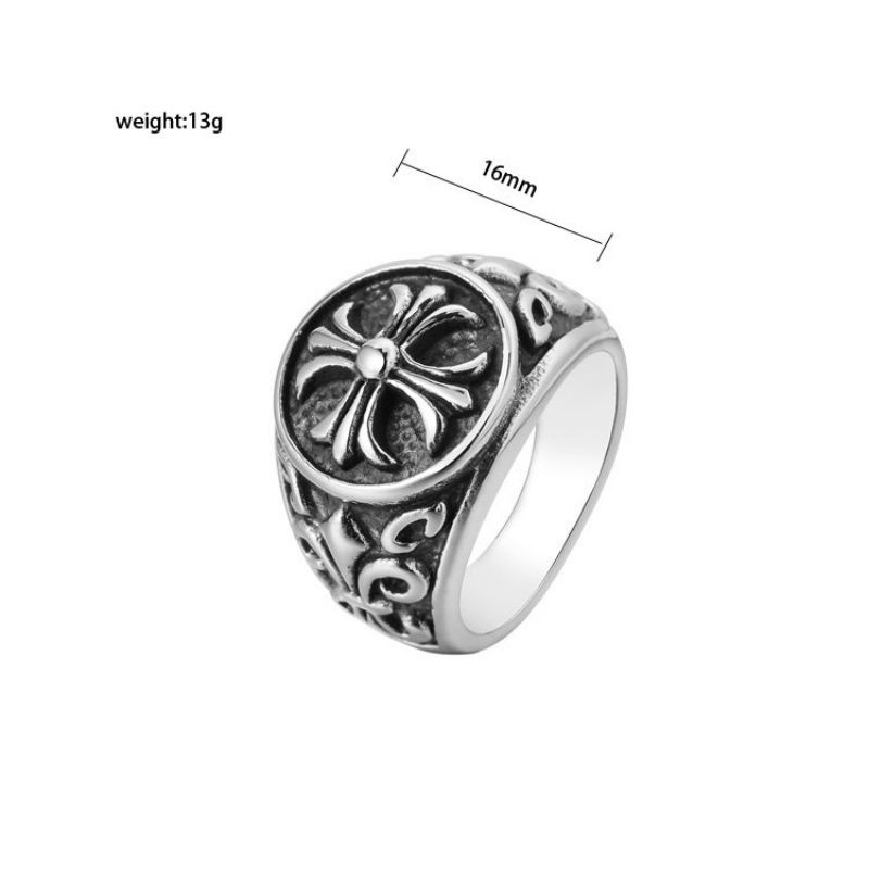 NHẪN CHROME HEART THÉP TITAN KHÔNG GỈ CH-20 - Nhẫn titan hoạ tiết Chrome heart CH-20