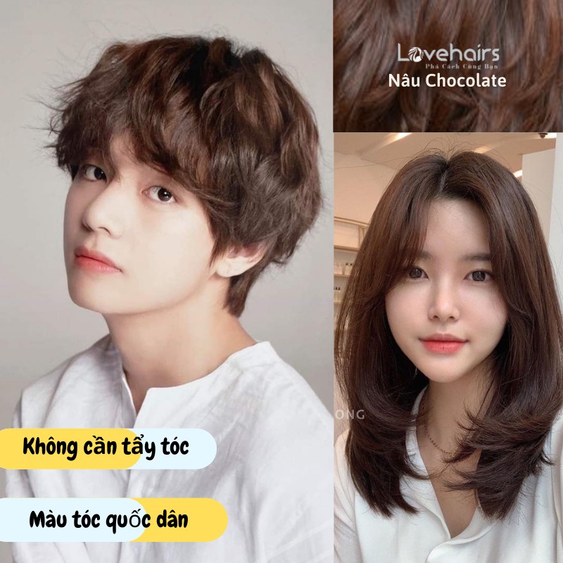 Thuốc Nhuộm Tóc Nâu CHOCOLATE [Lovehairs] Thuốc Nhuộm Tóc Màu Nâu Giúp Nâng Tone Da, Làm Da Của Bạn Được Sáng Mịn Hơn