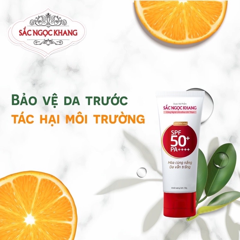 -Kem Chống Nắng Sắc Ngọc Khang SPF50 PA++++ giúp chống nắng hiệu quả và kéo dài