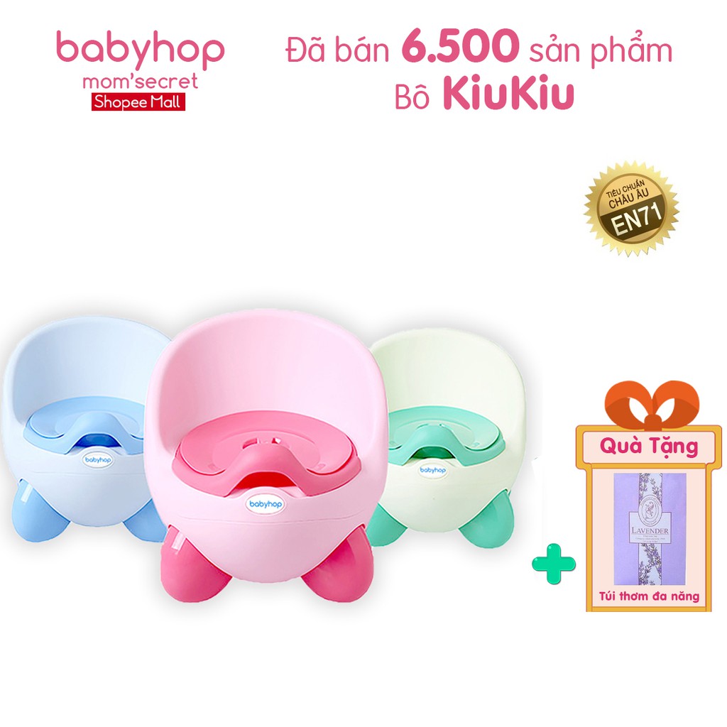 Bô cho bé Kiu Kiu Babyhop phù hợp với trẻ em 6 tháng đến 5 tuổi chống trơn trượt có chỗ dựa và khay màu patel Hàn Quốc