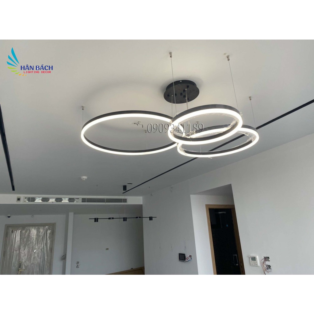 Đèn thả trần 3 vòng riêng biệt 3 Chế Độ Ánh Sáng -Tăng Giảm Ánh Sáng -Điều Khiển Từ Xa