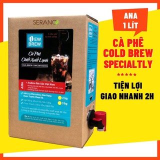 Cà phê cold brew chiết xuất lạnh nguyên chất pha sẵn uống liền New Brew dòng Ana 1 lít, 100% arabica cold brew coffee