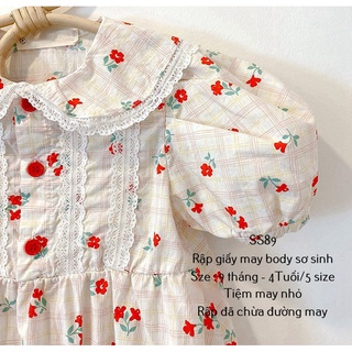 Rập giấy may romrep cổ sen sơ sinh_SS89