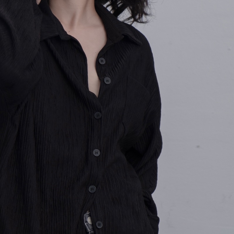 Áo sơ mi cotton xốp nhăn dài tay Made To Last SHIRT