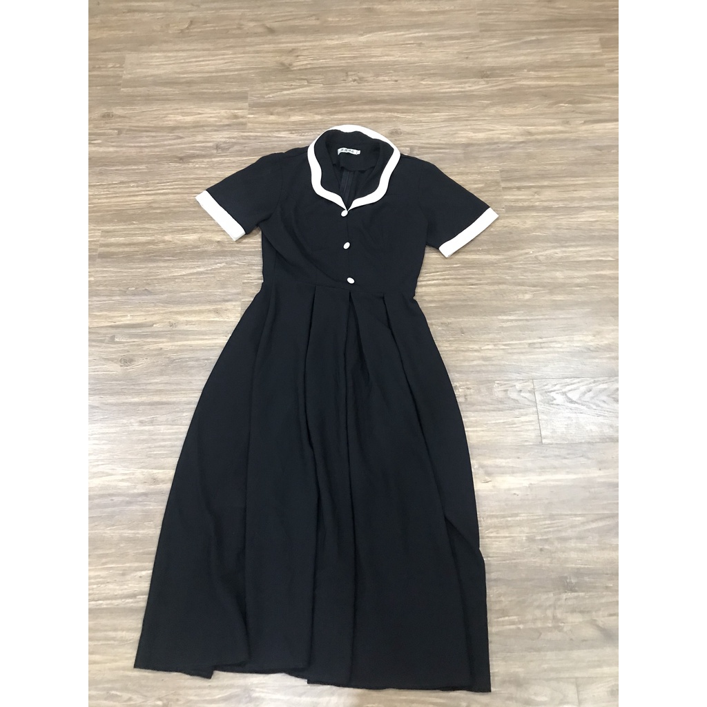Đầm Tiểu thư vintage Màu Trơn Phong Cách Hàn Quốc Thời Trang Cho Nữ