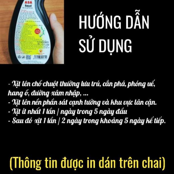 Chai xịt tinh dầu xua đuổi chuột (côn trùng) ASA Ratpel 350ml hiệu quả