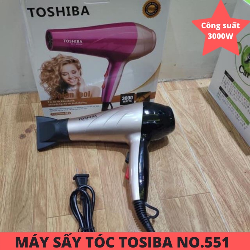 Máy Sấy Tóc Công Suất Lớn TOSHIBA 3000W 551 - Máy Sấy 2 Chiều 3 Chế Độ Chính Hãng - Đầy Đủ Phụ Kiện + Dầu Gội Thảo Dược