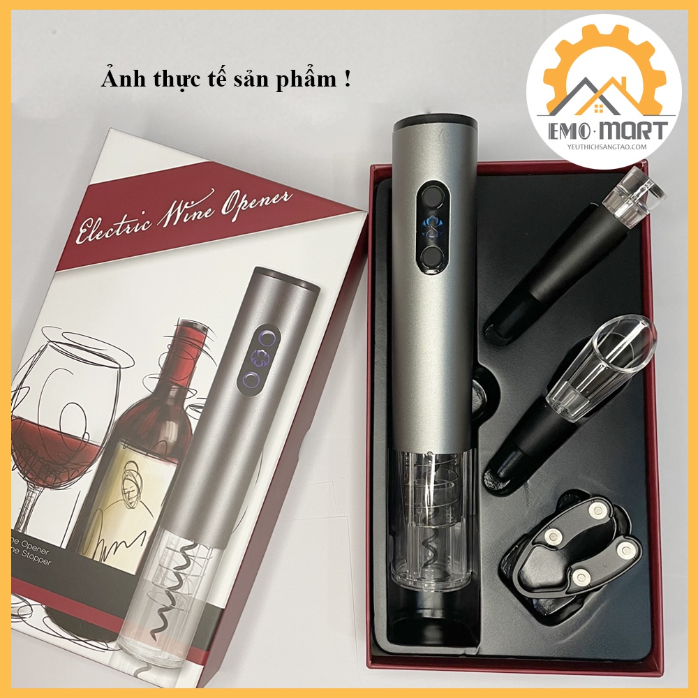 ⚡️𝗕𝗛 𝟭𝟮 𝗧𝗛𝗔́𝗡𝗚⚡️ Bộ Mở Chai Vang Tự Động ⚡️Kèm lưỡi cắt niêm phong-phễu rót-nút chân không, tặng kèm 4 pin AAA