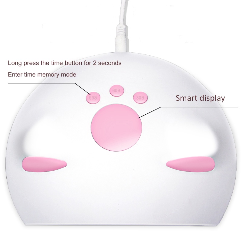 Đèn LED UV 20 Bóng 60W Hong Khô Sơn Móng Tay Không Đau Sạc USB