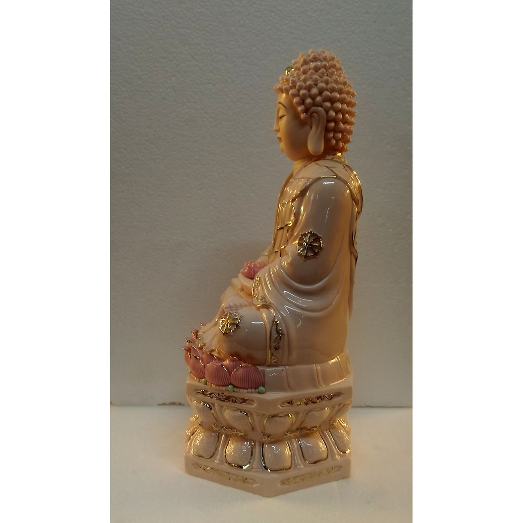 Tượng A Di Đà Ngồi Tòa Sen Bằng Sứ 16 In