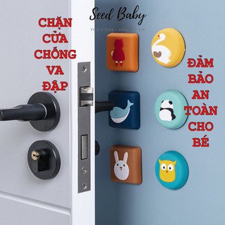 Miếng chặn cửa chống va đập, giảm tiếng ồn bằng cao su dán tường - SEED BABY