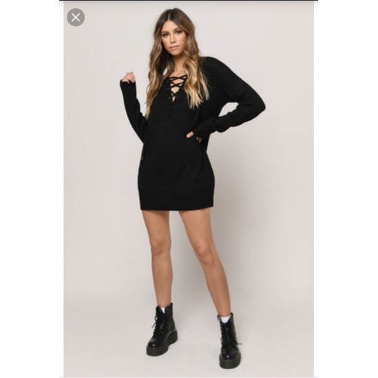 Đầm nỉ thu đông sweater VNXK đầm dáng dài đan dây laceup trước ngực sexy màu xám sweatshirt dress xuất khẩu dư xịn