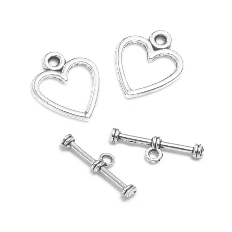 Set 10~20 móc gài hợp kim màu bạc phong cách Tây Tạng cổ điển làm trang sức