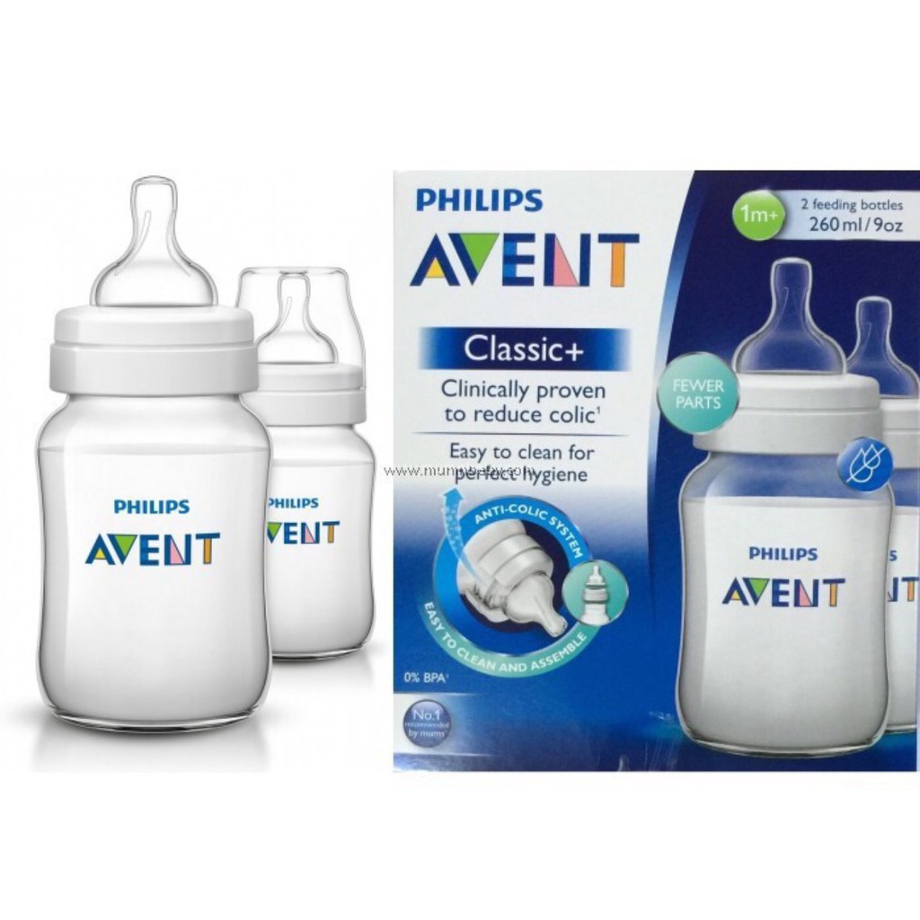 Bình Sữa Avent Classic Cổ Rộng 125ml,260ml, 330ml