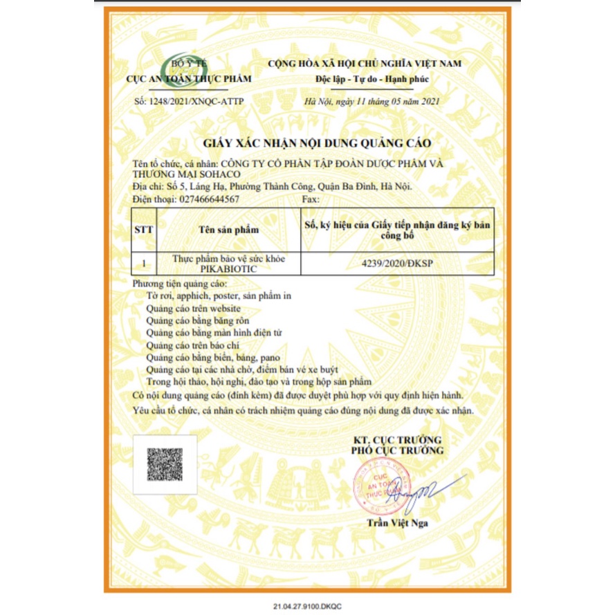 Men vi sinh Pika Biotic bổ sung 19 chủng lợi khuẩn  chống rối loạn tiêu hóa. hộp 30 gói