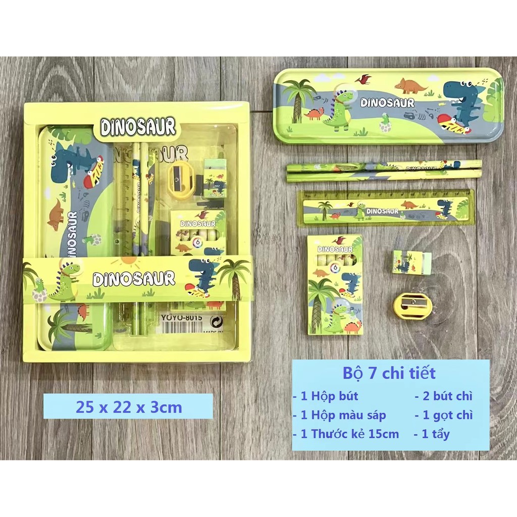 Bộ 7 dụng cụ học tập cho bé nhiều mẫu quà tặng cho bé (1567DHT)
