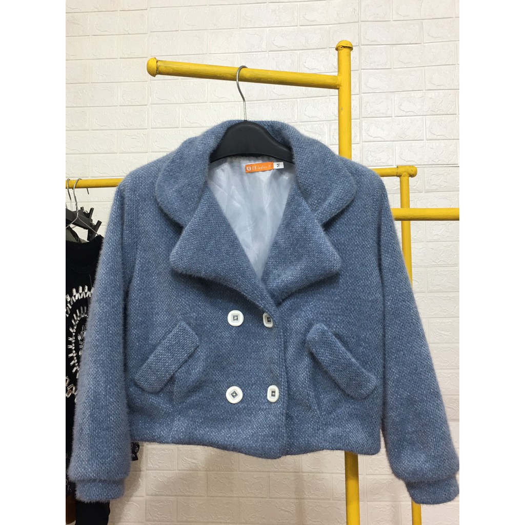 Áo Dạ Lông Thỏ Dáng Ngắn, Áo Khoác Dạ Đẹp Cho Nữ, Sale Tết 30%, Chất Đẹp Form Xinh Xắn [Nhập mã XEKOFREES - Freeship] | BigBuy360 - bigbuy360.vn