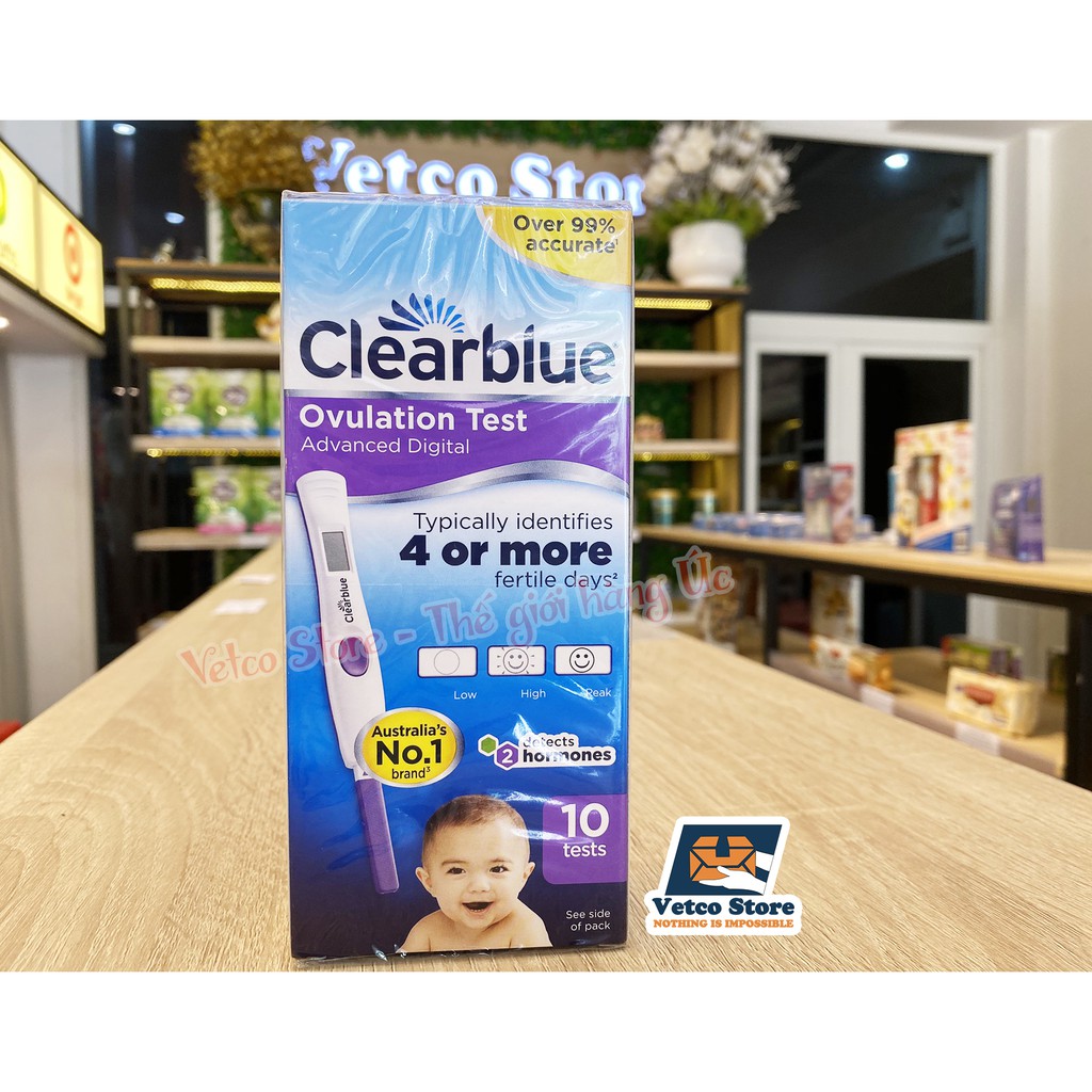 Que Thử Rụng Trứng Điện Tử Clearblue Advanced Digital 4-OR-MORE (Set 10 que) của Úc