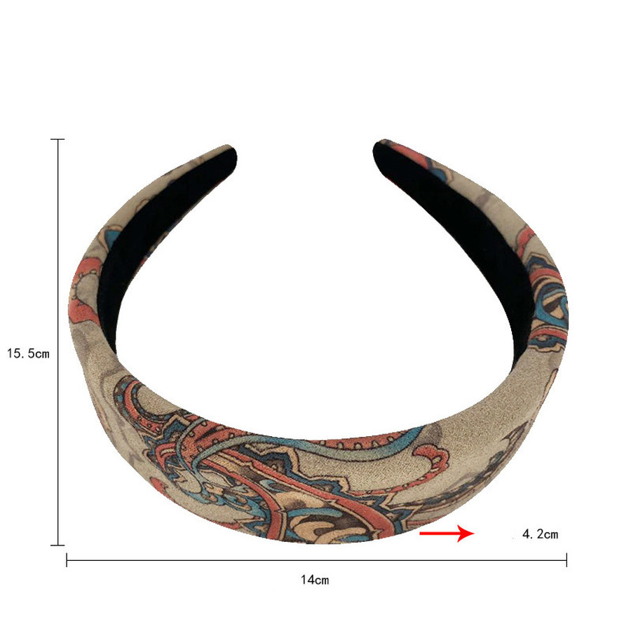 Korean Velvet Plaid Printing Headband Wide-brimmed Fashion Retro Hairband Woman Hair Accessories