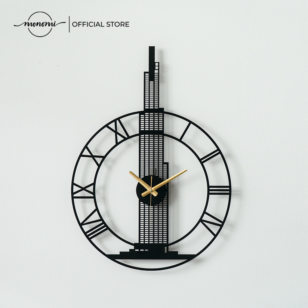 Đồng Hồ Decor CNC Landmark 81 Với Sơn Tĩnh Điện Phù Hợp Phòng Khách & Văn Phòng THE MONOMI - C028