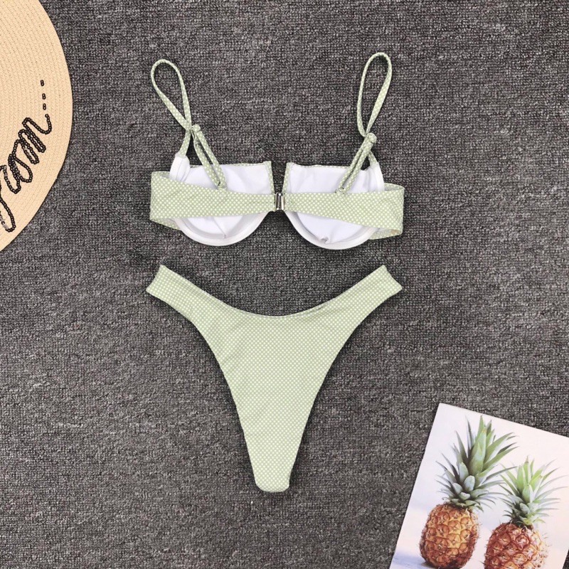 BIKINI SET THUN LẠNH VINTAGE CÓ GỌNG NÂNG NGỰC QUẦN V 2M0019
