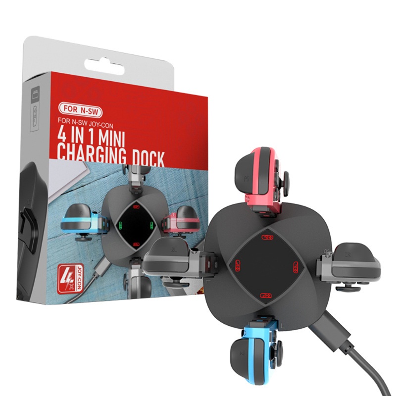 Đế Sạc Đứng 4 Trong 1 Có Đèn LED Chỉ Báo Cho Tay Cầm Chơi Game Switch Joy Con