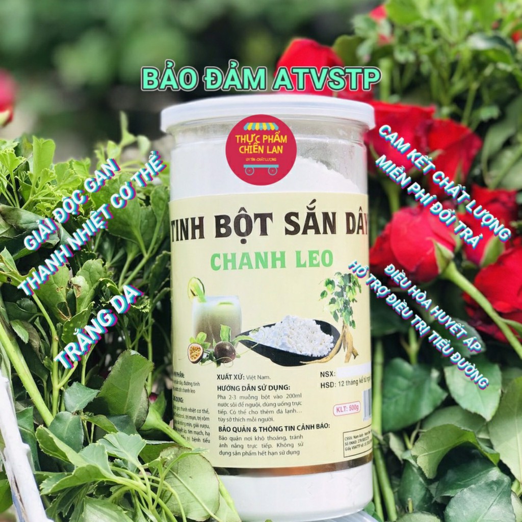 Tinh bột Sắn Dây Chanh Leo - hỗ trợ giải độc gan,thanh nhiệt cơ thể ,đẹp da hũ 500gr