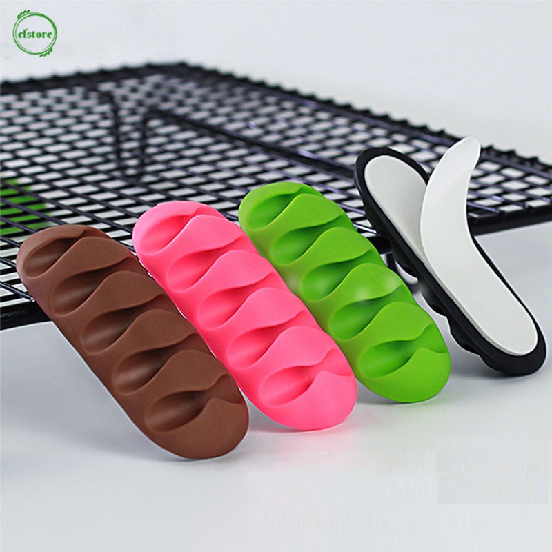 CF 1Pcs Cable Winder Earphone Cable Organizer Wire Storage Silicon Holder Clips