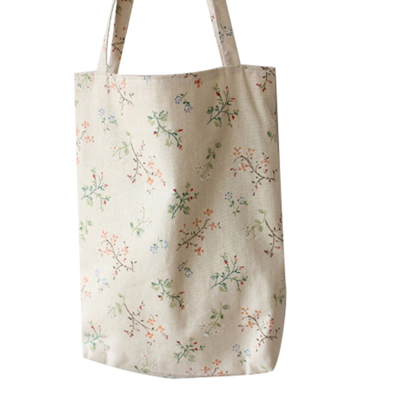 Túi Đeo Vai Vải Cotton Kiểu Vintage Dễ Thương Cho Nữ